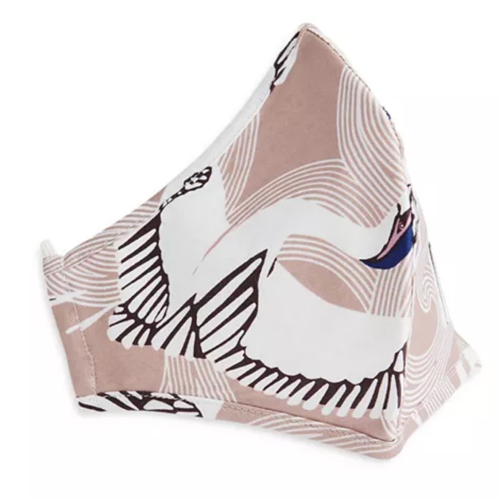 Stylish Tan and White Crane Pattern Face Mask TED BAKER Reversible Reusable